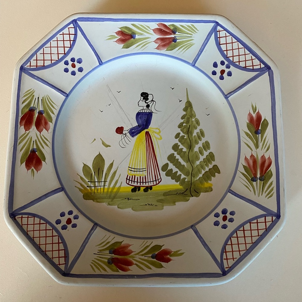 Henriot Quimper Salad Plate 7 3/4 Mistral Blue